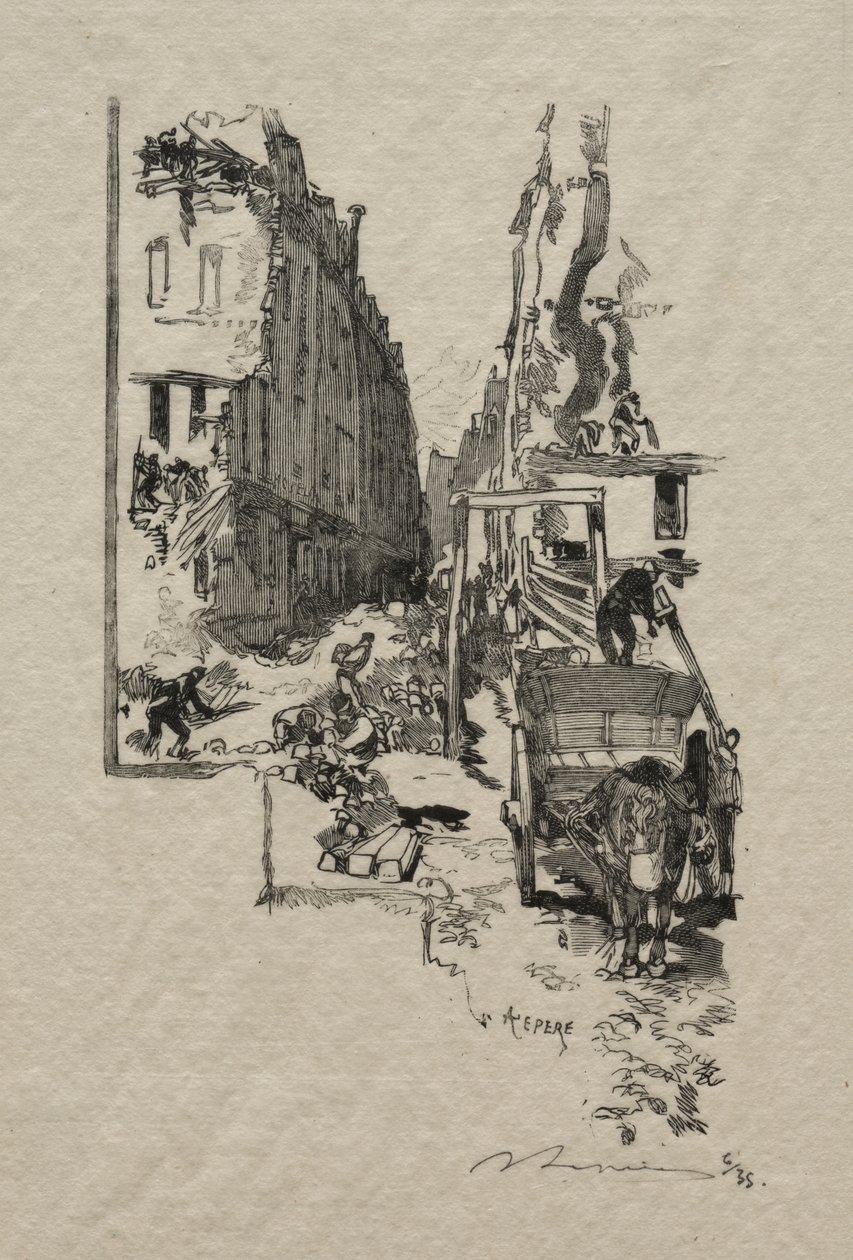 Rue Victor Cousin af Auguste Louis Lepère
