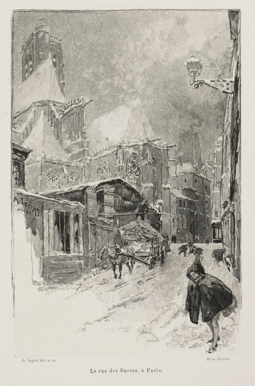 Rue des Barres, Paris. af Auguste Louis Lepère