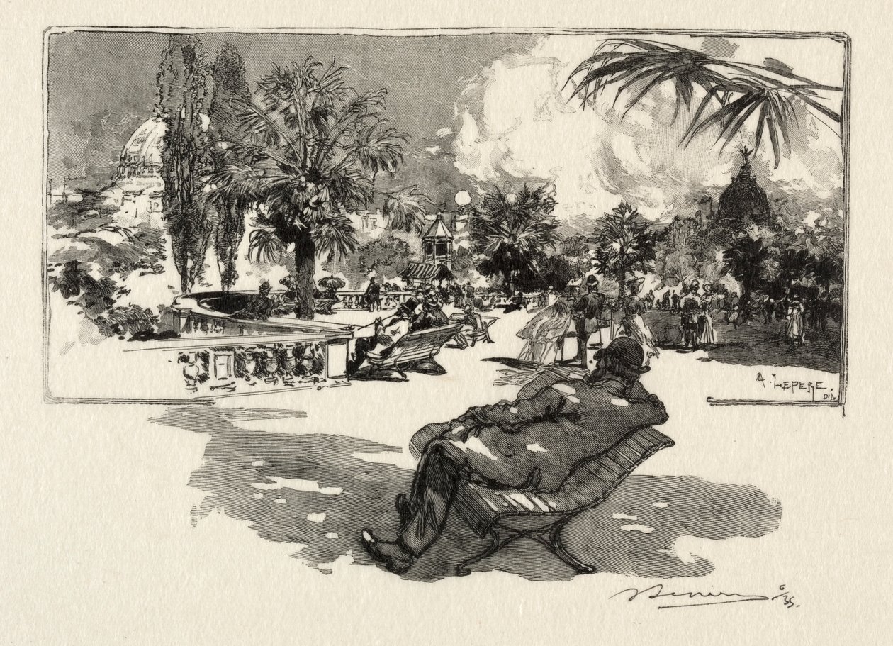 Den Liberale Kunsts Terrasse. af Auguste Louis Lepère