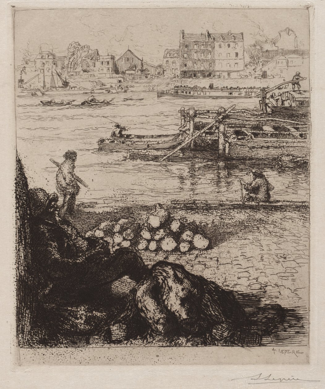 The Longshoreman: Quai de la Gare af Auguste Louis Lepère
