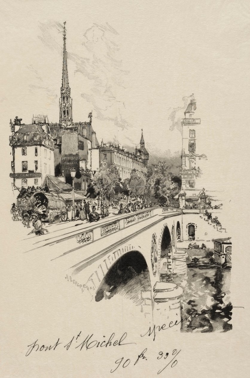 Pont Saint-Michel af Auguste Louis Lepère