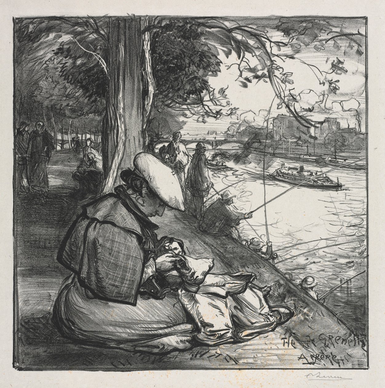 Øen Grenelle, 1898. af Auguste Louis Lepère