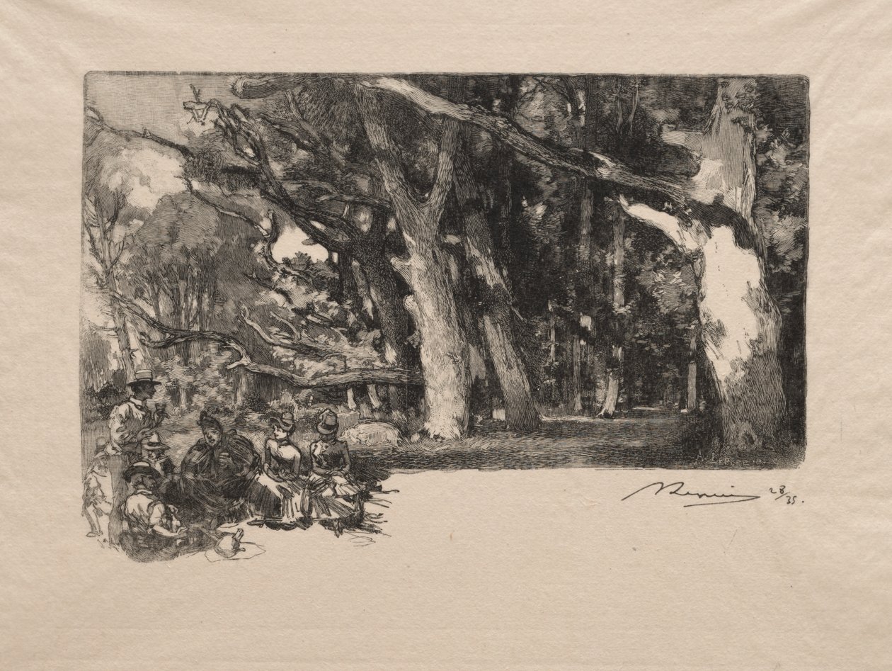 Middag Sous Wood af Auguste Louis Lepère