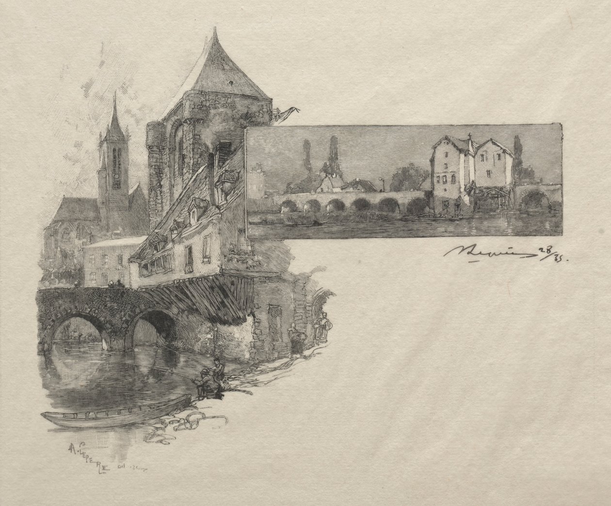 Moret - Tan-møllen. af Auguste Louis Lepère