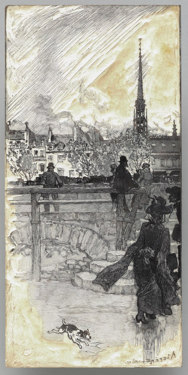 Quai des Grands Augustins, Paris af Auguste Louis Lepère