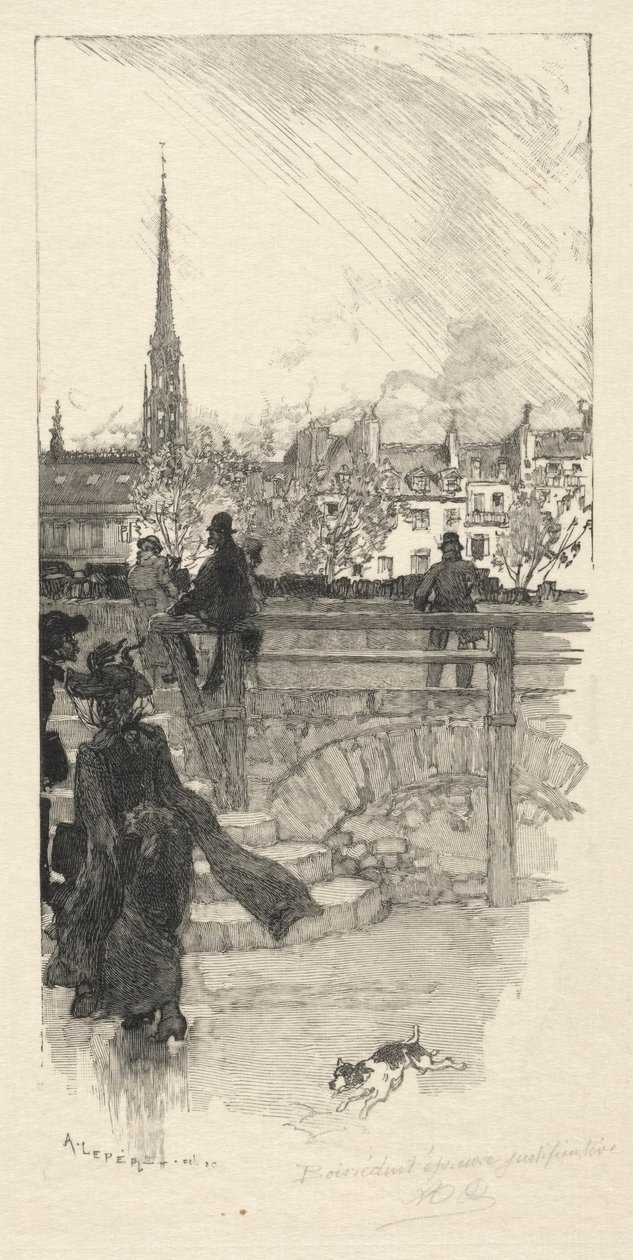 Quai des Grands Augustins, Paris. af Auguste Louis Lepère
