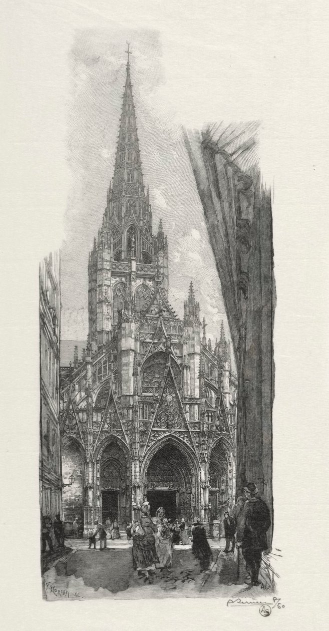 Illustreret Rouen: Church of Saint Maclon, 1896. af Auguste Louis Lepère