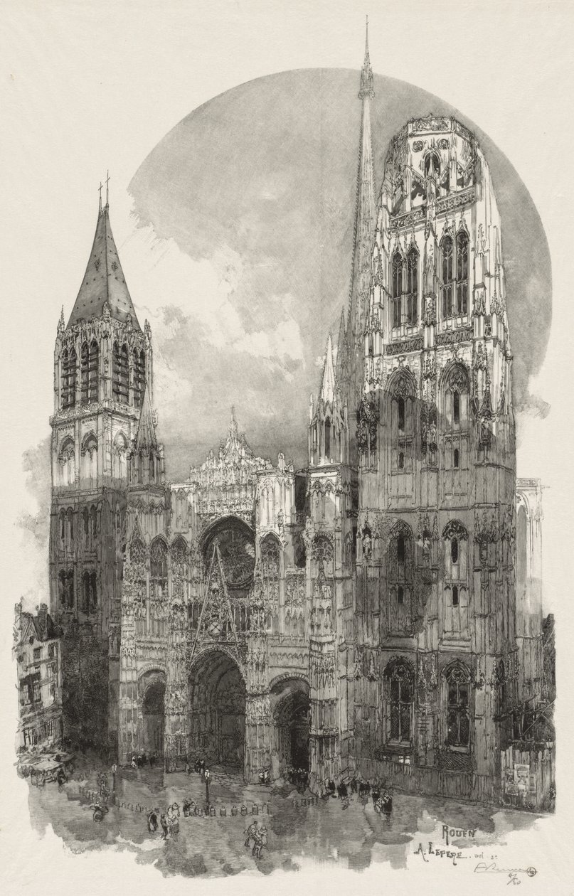 Illustreret Rouen: Katedralen i Rouen af Auguste Louis Lepère