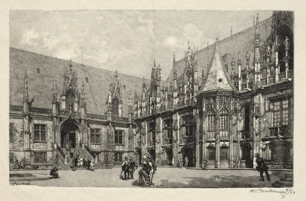 Illustreret Rouen: The Palace of Justice af Auguste Louis Lepère
