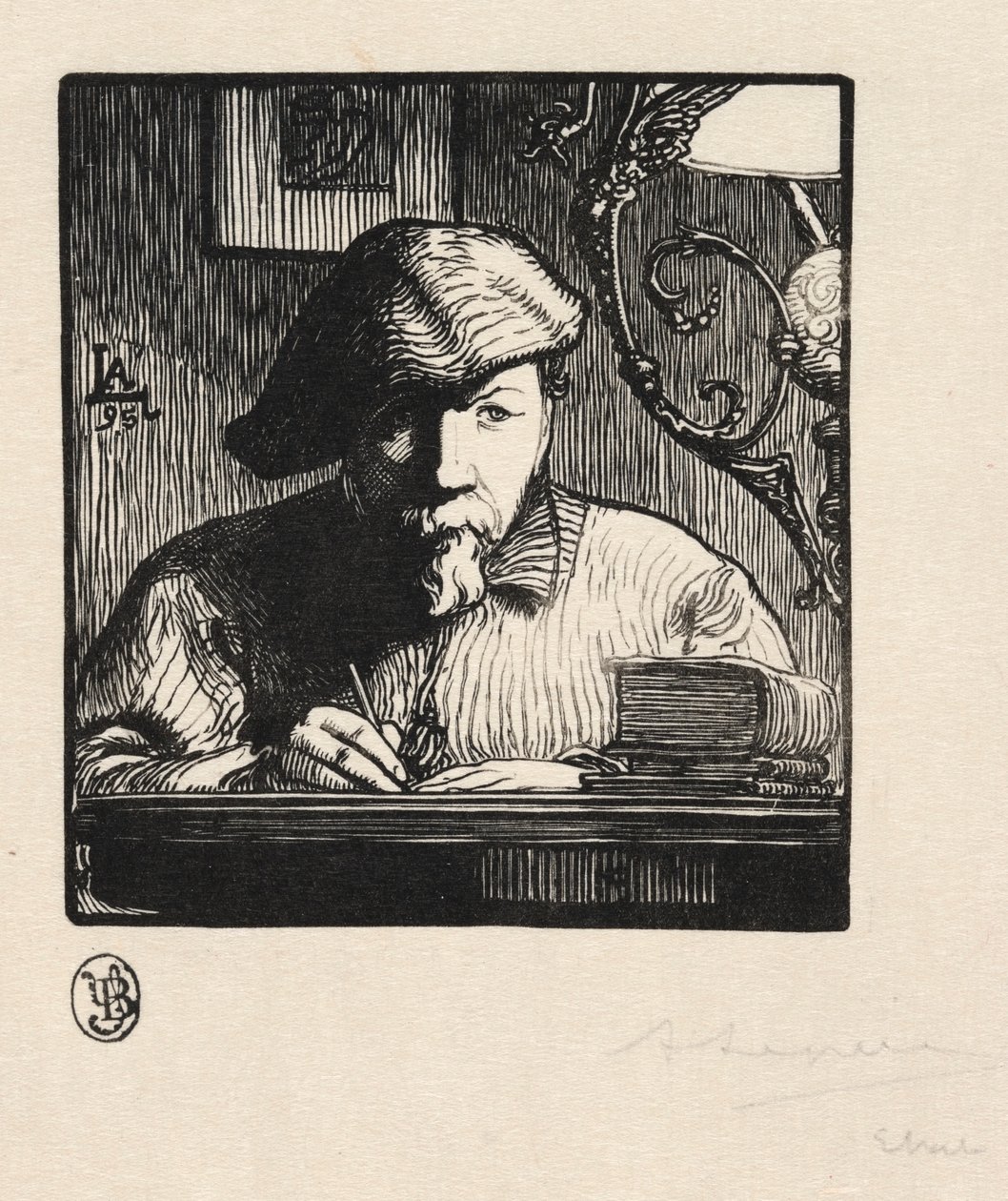 Selvportræt, 1895. af Auguste Louis Lepère