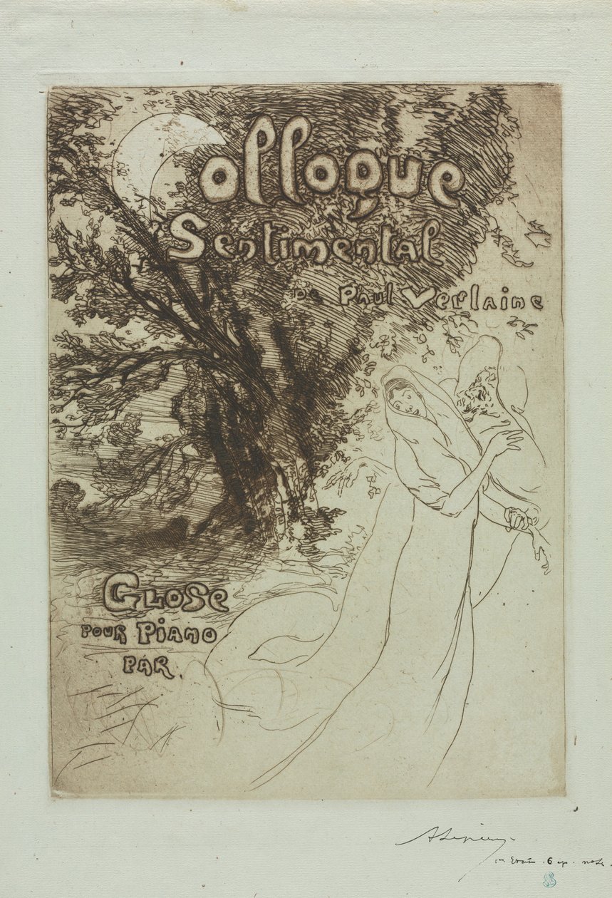 Sentimental Samtale af Paul Verlaine af Auguste Louis Lepère