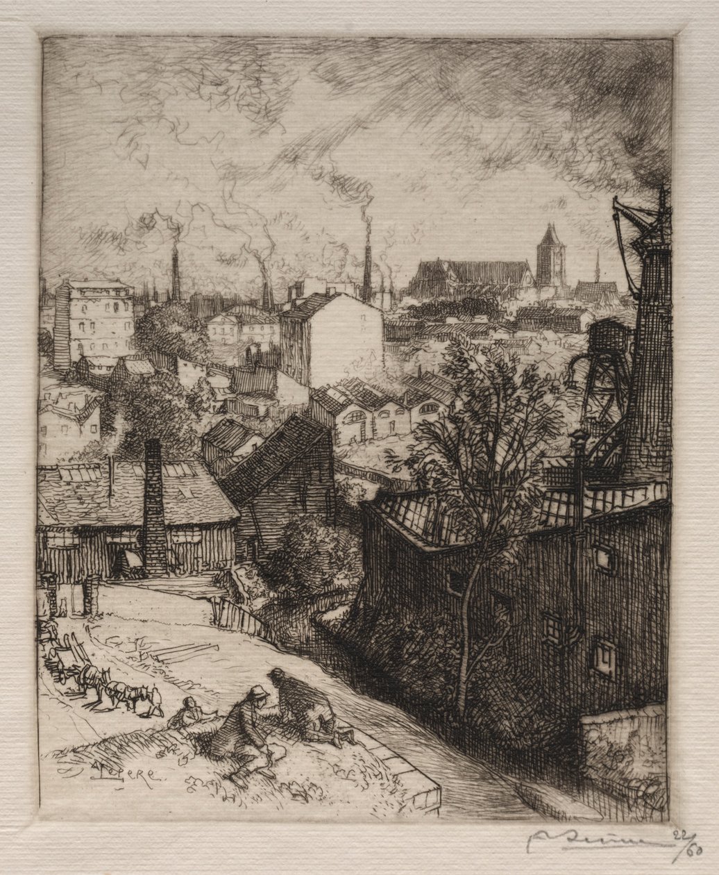 Souvenir fra St. Denis, 1913. af Auguste Louis Lepère