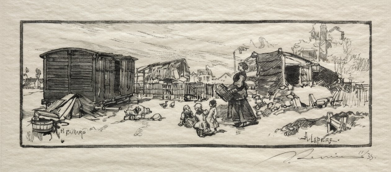 Vognhuset (Le wagon-logement) af Auguste Louis Lepère