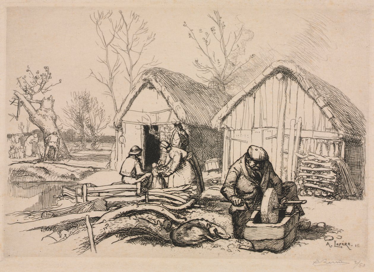 Woodcutters House Vendée, 1915. af Auguste Louis Lepère