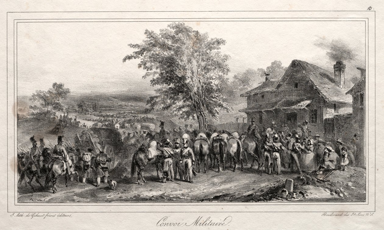 Album for 1831: Militær konvoj af Auguste Raffet