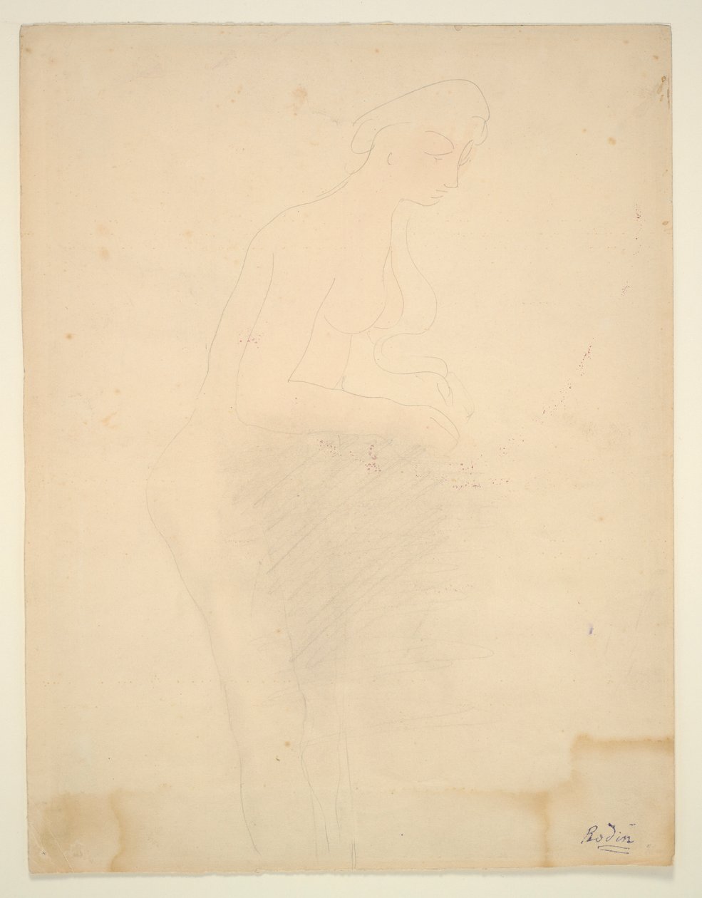 Nøgen stående, højre profil af Auguste Rodin