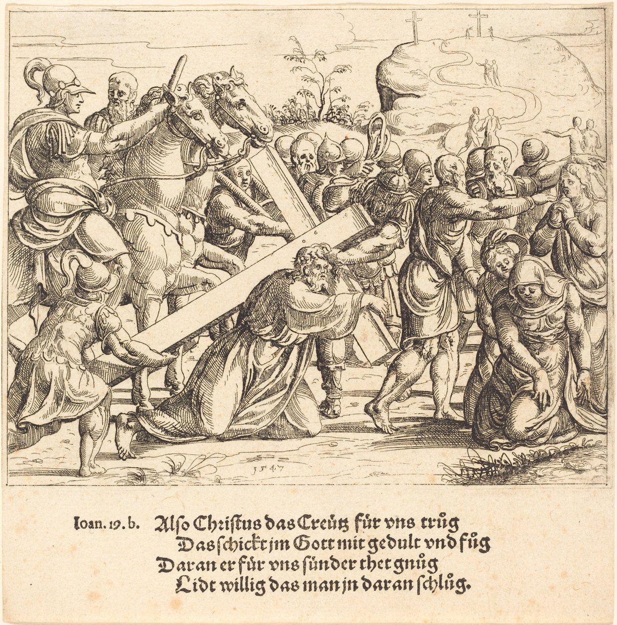 Kristus bærer korset, 1547. af Augustin Hirschvogel
