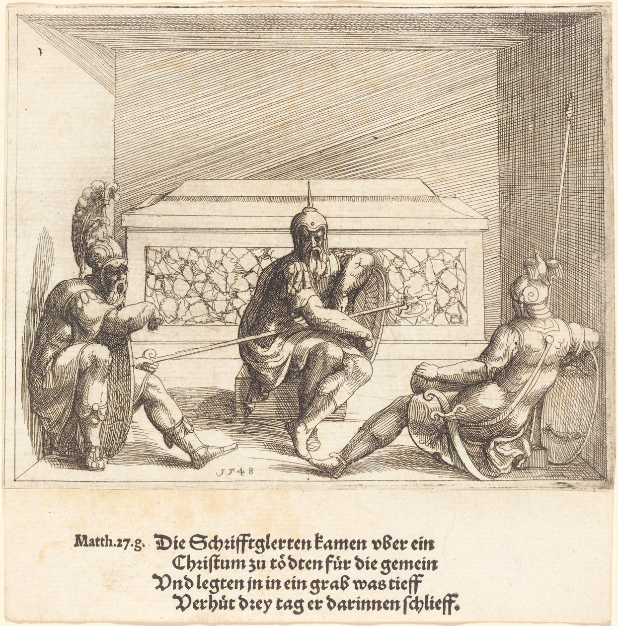 Kristus i graven, 1548. af Augustin Hirschvogel