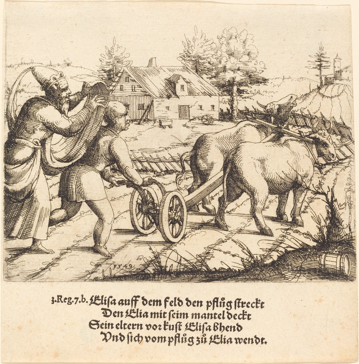 Elias salver Elisa, 1549. af Augustin Hirschvogel