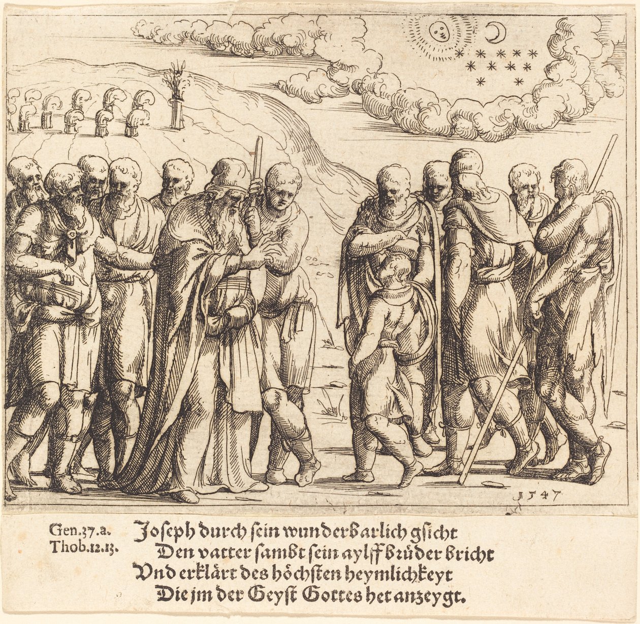 Joseph fortæller om sine drømme af Augustin Hirschvogel