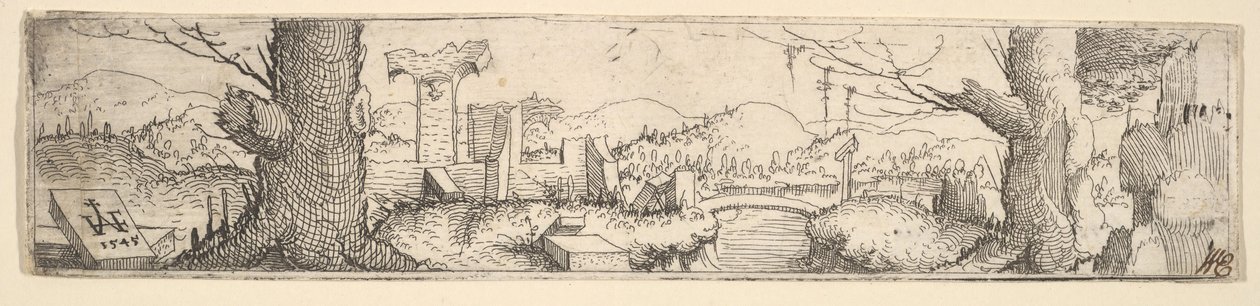 Landskab, 1545. af Augustin Hirschvogel