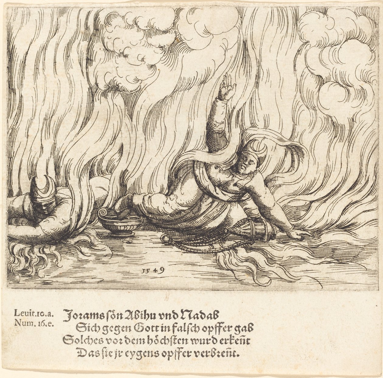 Nadab og Abihu af Augustin Hirschvogel