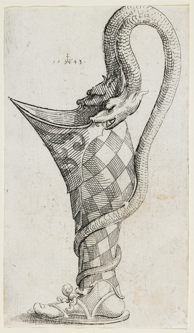 Ornamental benformet fartøj, 1543 af Augustin Hirschvogel