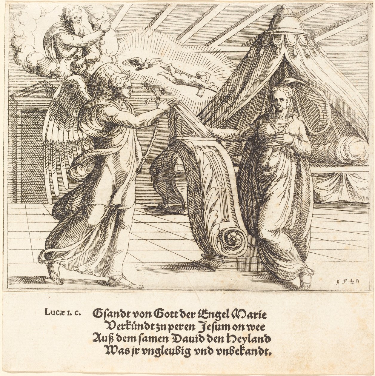 Bebudelsen, 1548. af Augustin Hirschvogel