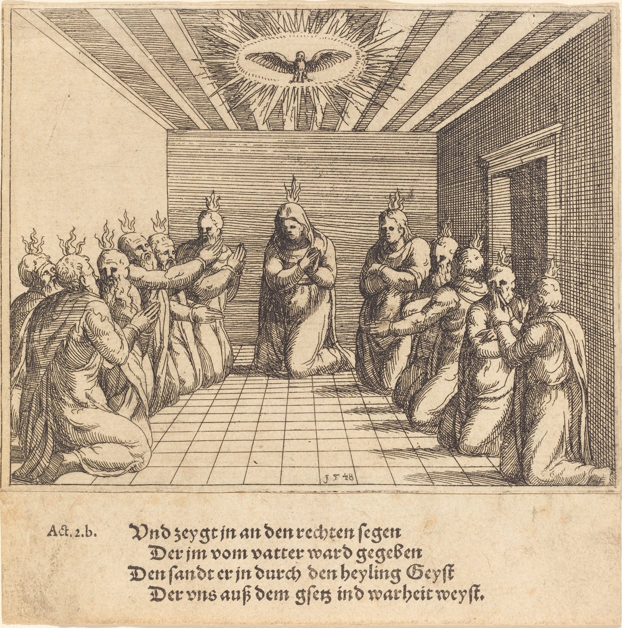 Helligåndens nedstigning, 1548. af Augustin Hirschvogel