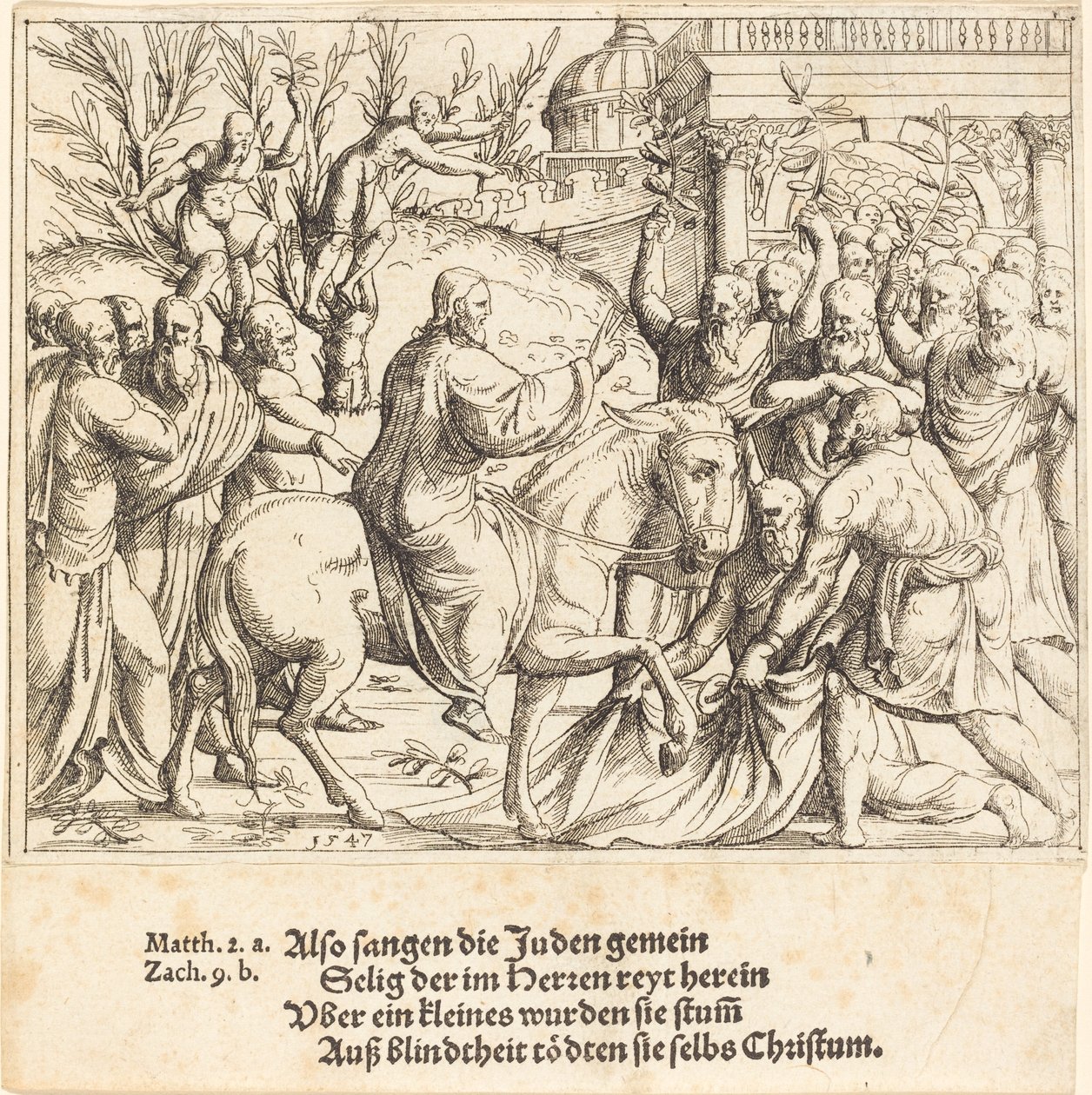 Indtoget i Jerusalem, 1547. af Augustin Hirschvogel