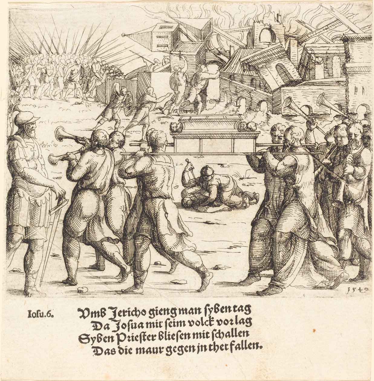 Jerikos fald, 1540. af Augustin Hirschvogel