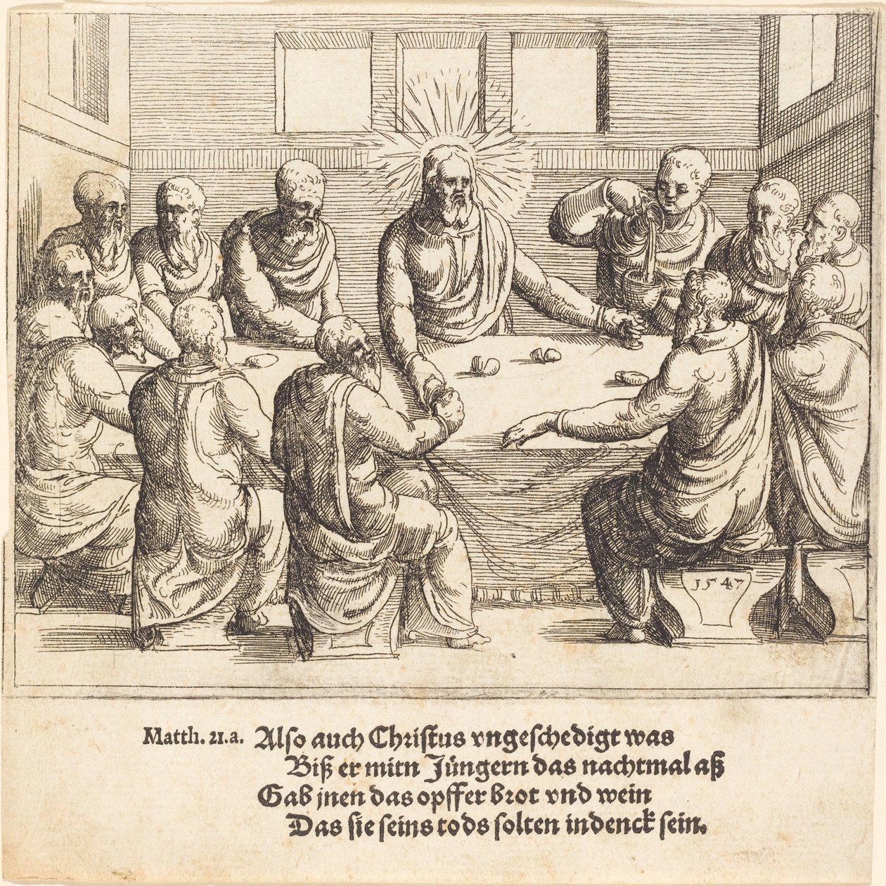 Den sidste nadver, 1547. af Augustin Hirschvogel