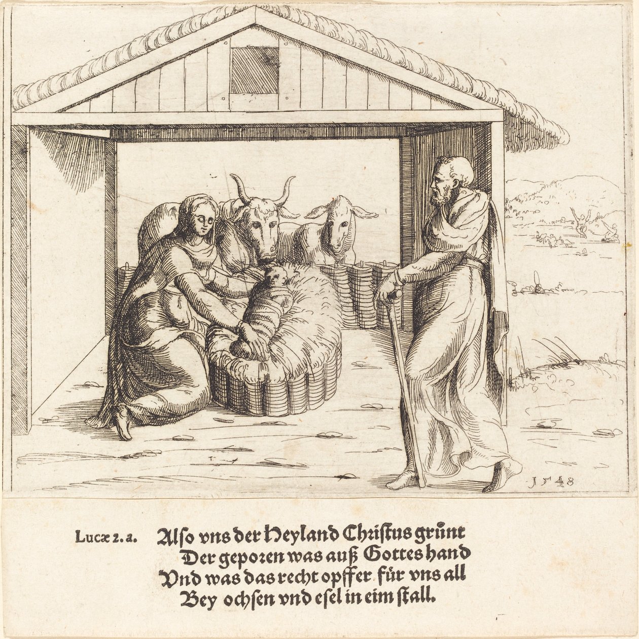 Fødselen, 1548. af Augustin Hirschvogel
