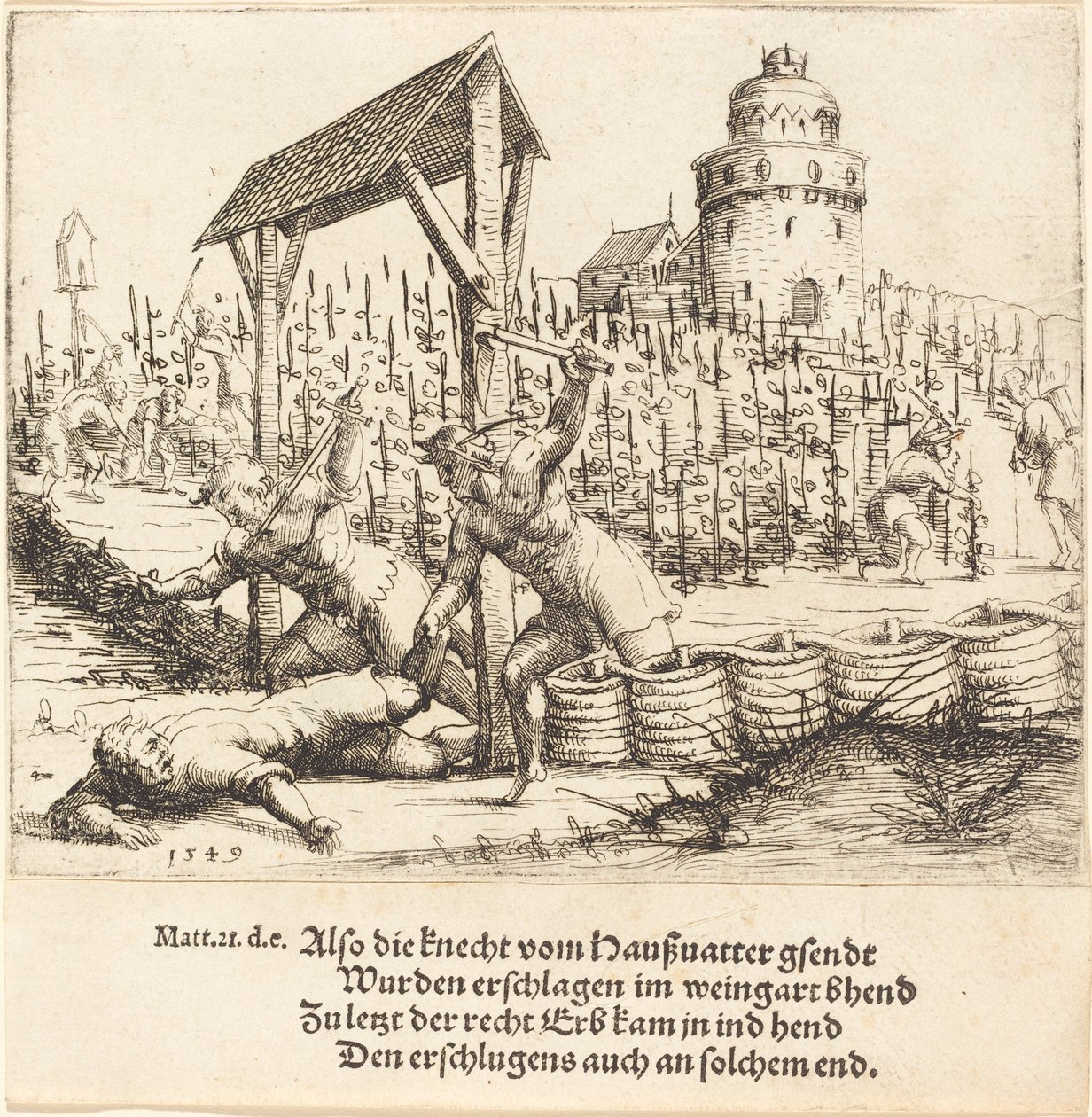 Lignelsen om de onde husmænd, 1549. af Augustin Hirschvogel