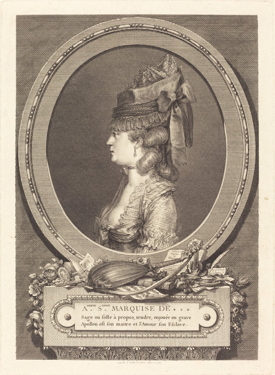 Adrienne Sophie Marquise fra *** af Augustin de Saint Aubin