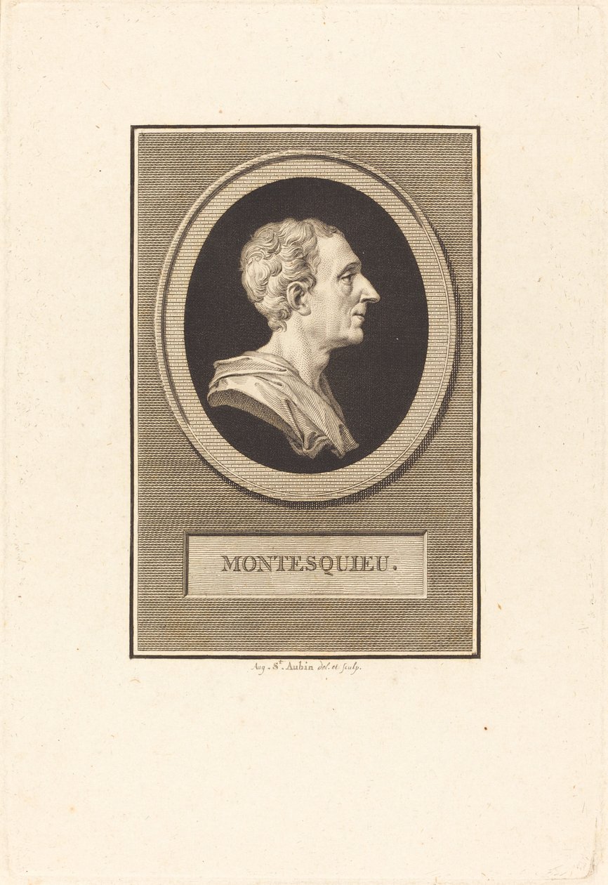 Charles Louis de Secondat Montesquieu af Augustin de Saint Aubin