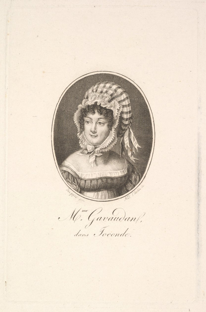 Portræt af Madame Gavaudan. af Augustin de Saint Aubin