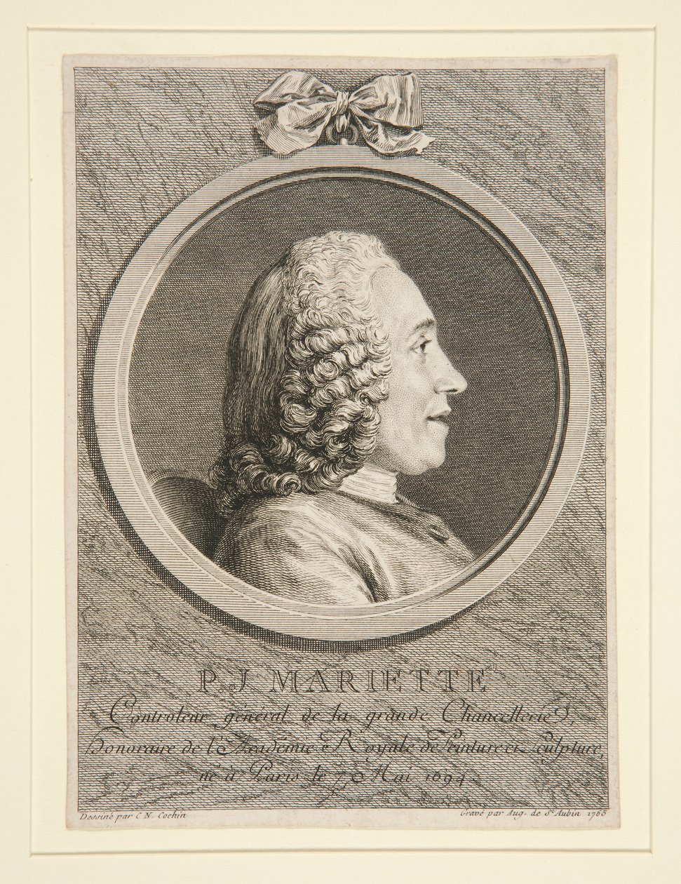 Portræt af P.J. Mariette af Augustin de Saint Aubin