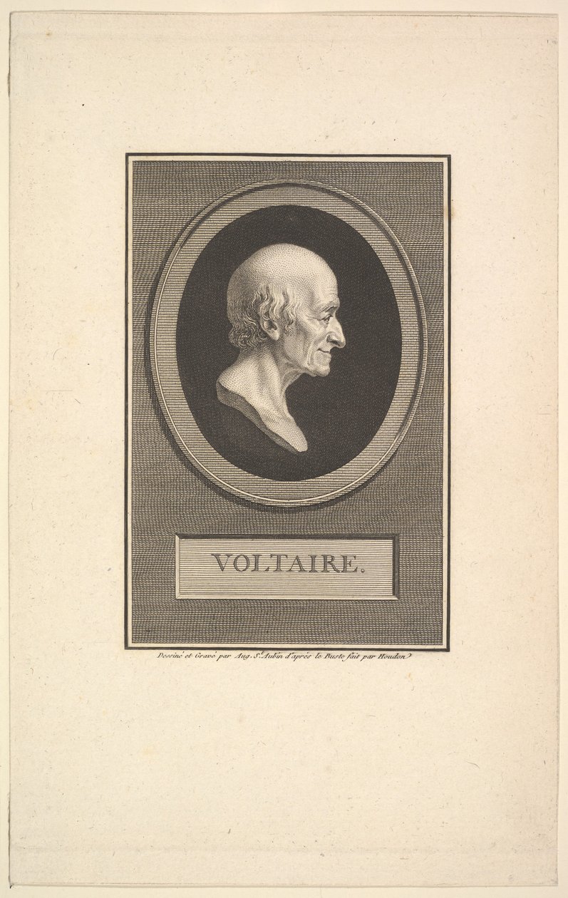 Portræt af Voltaire, 1801. af Augustin de Saint Aubin