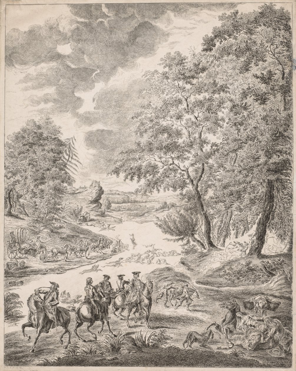 Hjortejagten. af Augustin de Saint Aubin