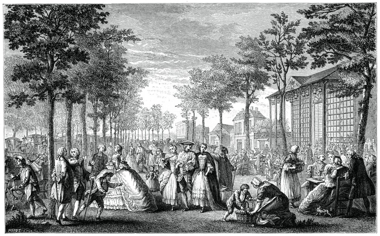 Promenade, Paris, 1885 af Augustin de Saint Aubin