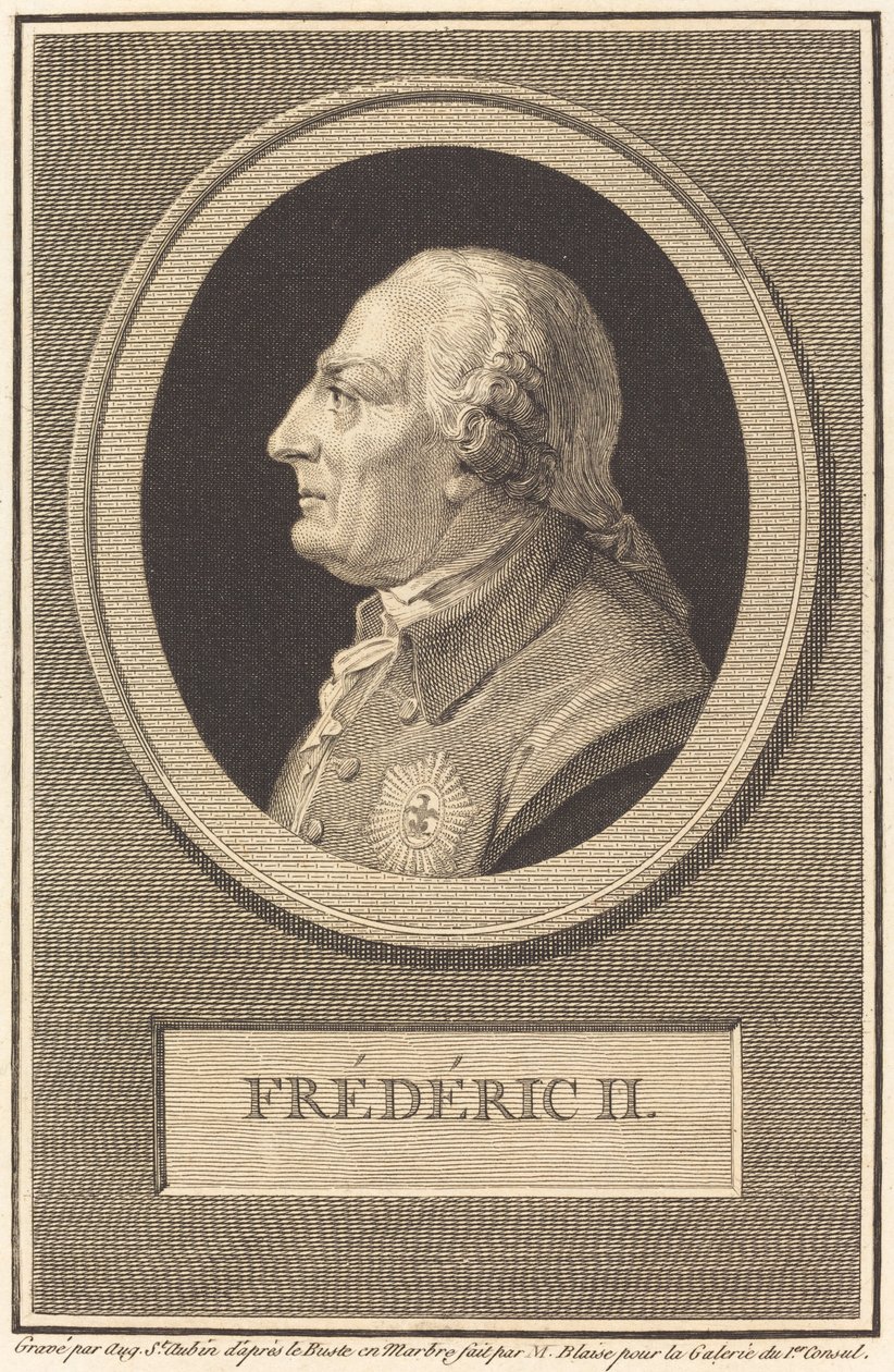 Frederik II af Augustin de Saint Aubin after Barthelemy Blaise