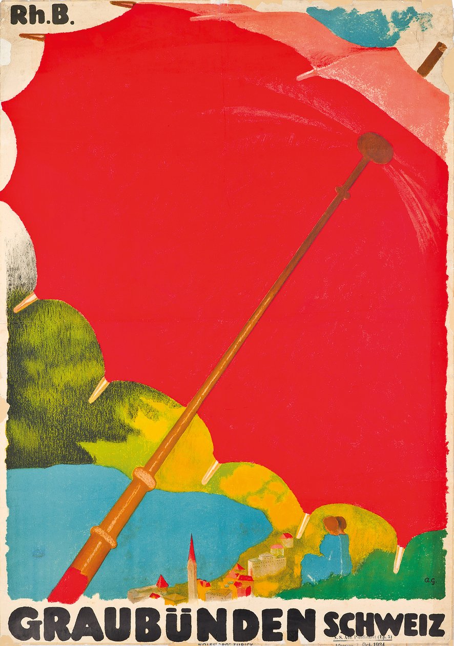 Plakat reklame Graubunden, Schweiz af Augusto Giacometti