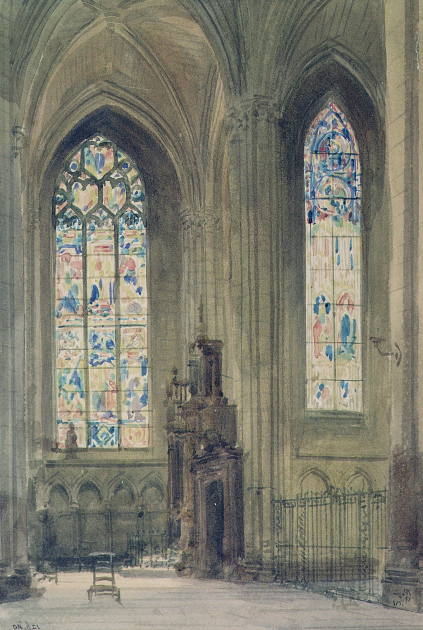 Kapel i det sydlige tværskib, Rouen-katedralen, 1800-tallet af Augustus Welby Northmore Pugin