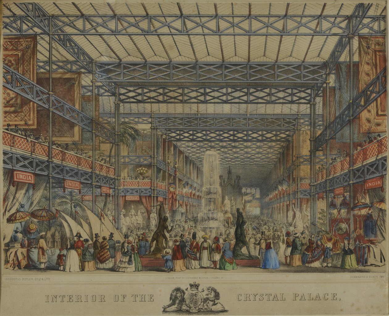 Interiør af krystalpaladset, 1851 af Augustus Butler