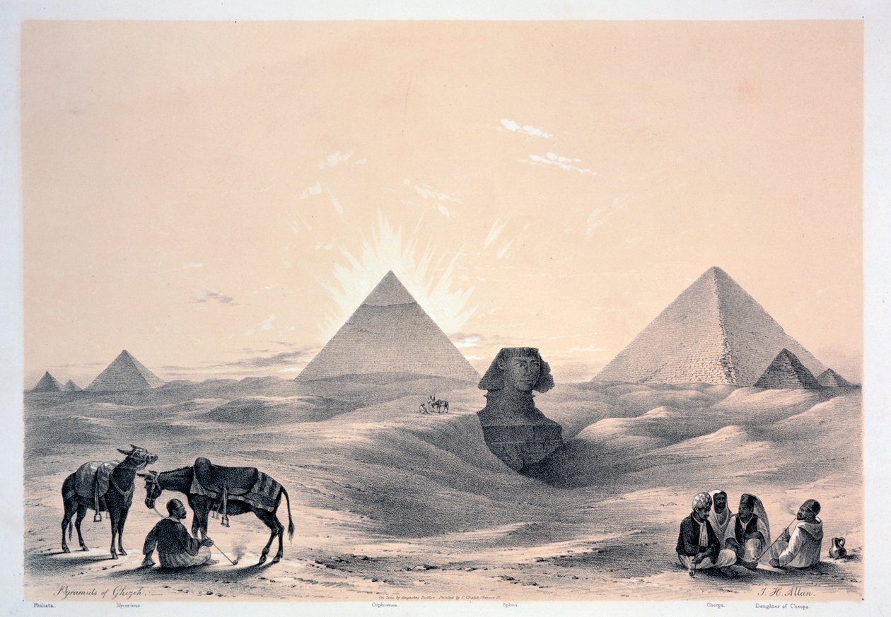 Pyramiderne i Giza, 1843 af Augustus Butler