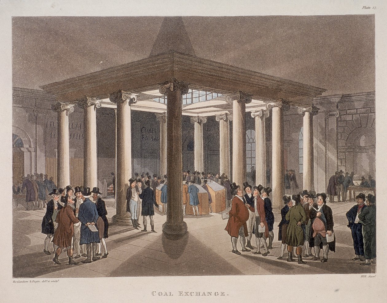 Kulbørs, London, 1808 af Augustus Charles Pugin, Thomas Rowlandson