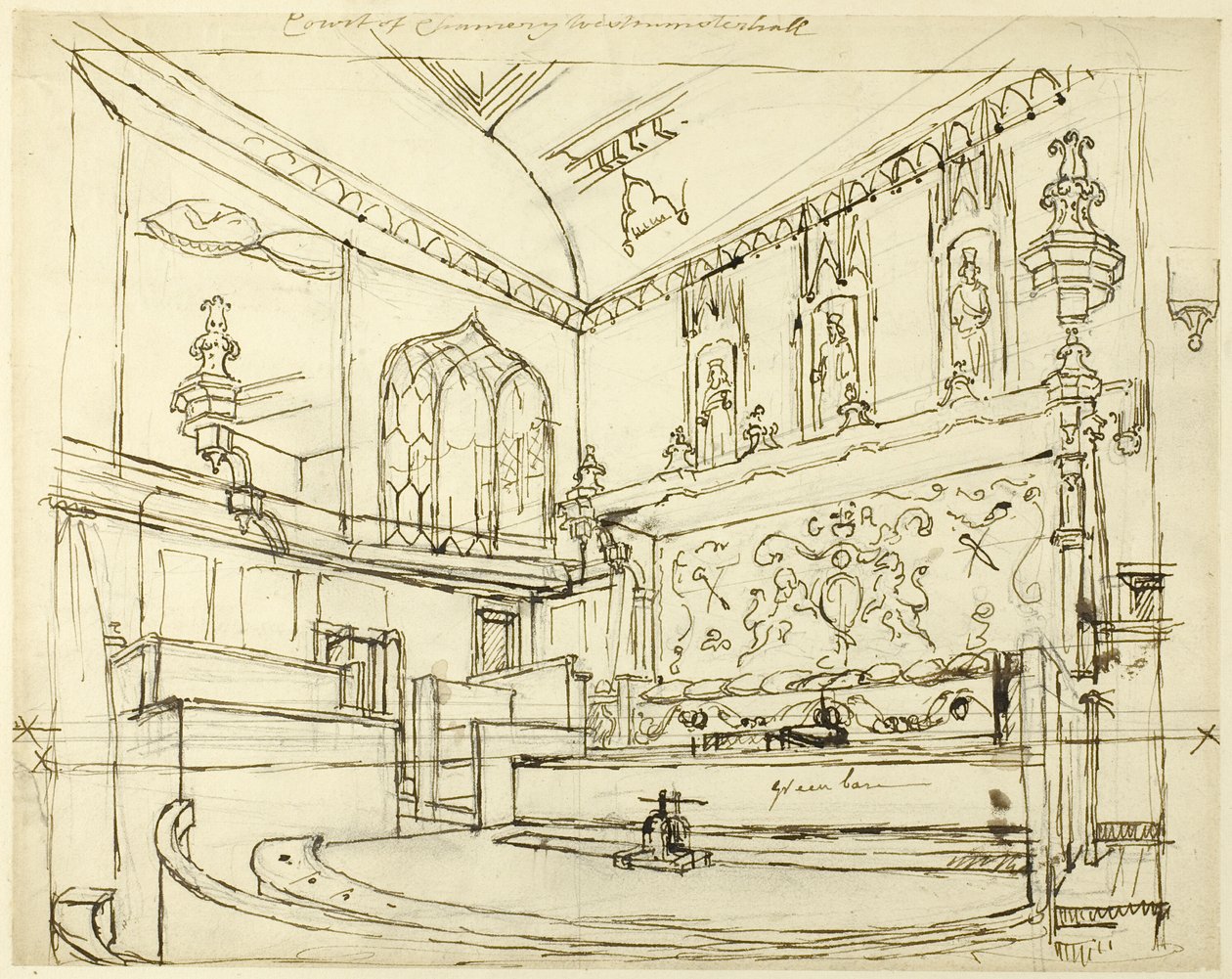 Retten, Westminster Hall af Augustus Charles Pugin