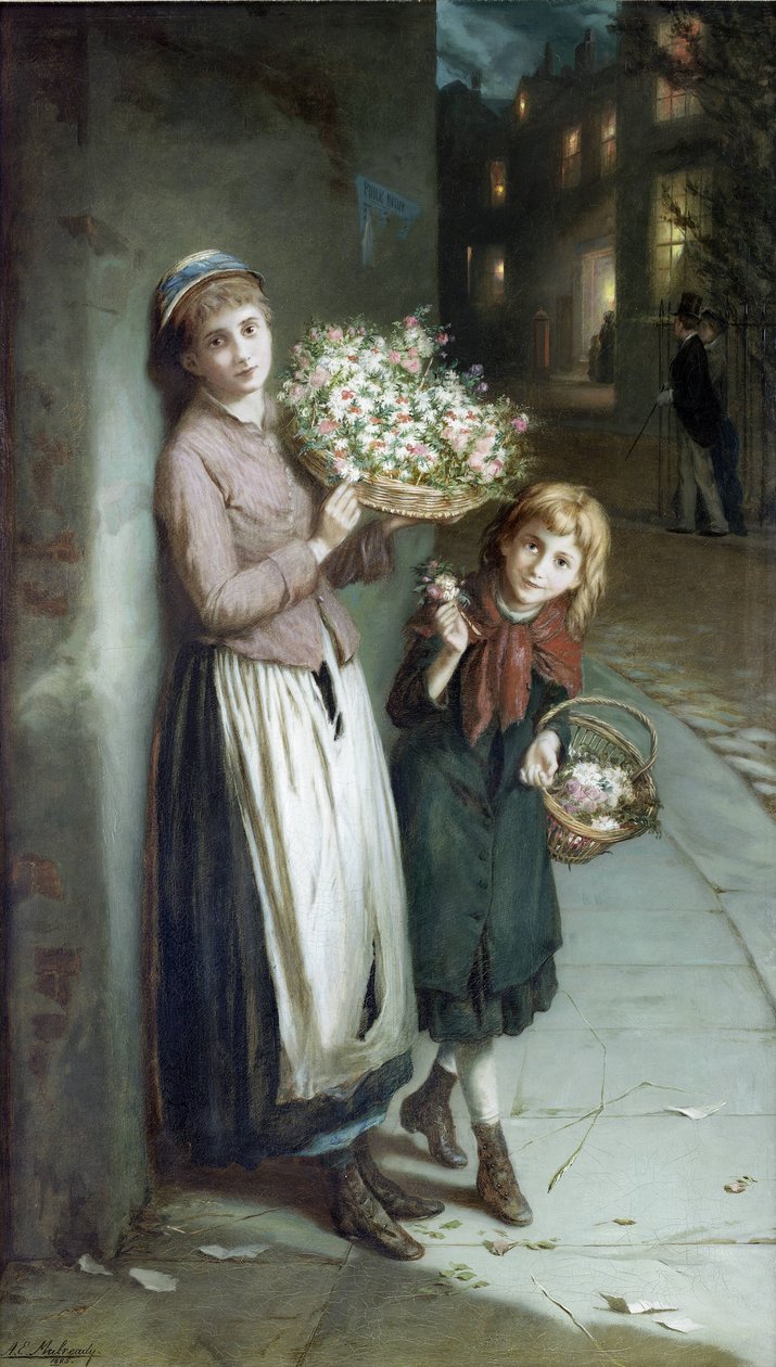 Blomsterpiger - en sommernat af Augustus Edwin Mulready