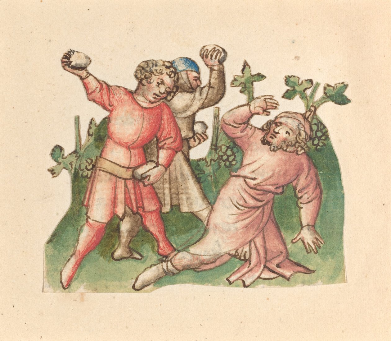 Steningen af Naboth af Austrian 15th Century